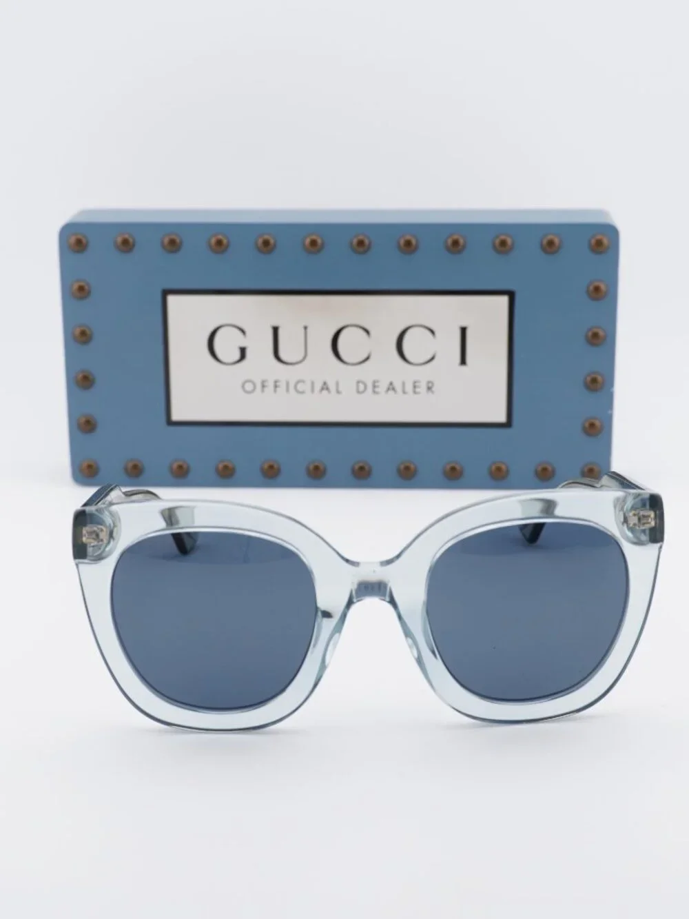 Gucci GG0564S 003 Women Cat Eye Sunglasses - Light Blue / Blue